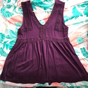 tank top with crochet detail